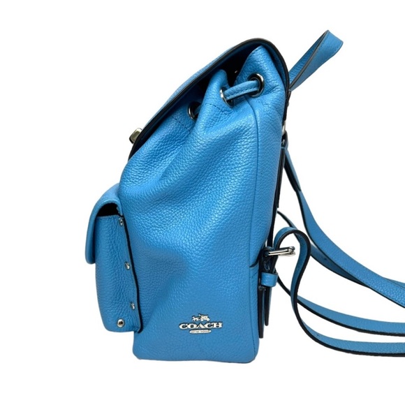 Coach Azure Blue Backpack Rusack - Pebble Leather #37581 - Picture 6 of 16